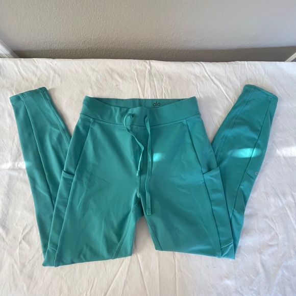 ALO Yoga High Waist Checkpoint Legging Ocean Teal Sz S - Picture 3 of 10